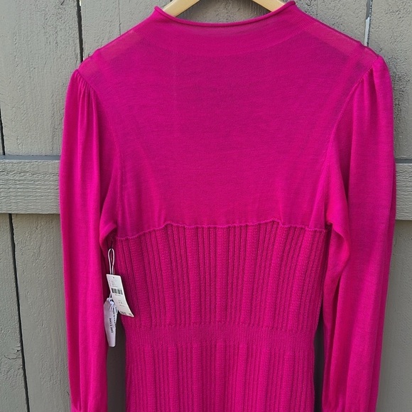 NWT Anthropologie Knit Sweater Dress Hot Pink Spring Wedding Guest Plus Size 1X - Picture 13 of 13